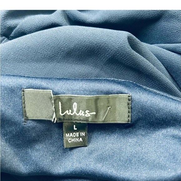 Lulus My Whole Heart Dark Navy Blue Long Sleeve Maxi Dress Large fits size 8/10 - Picture 10 of 10